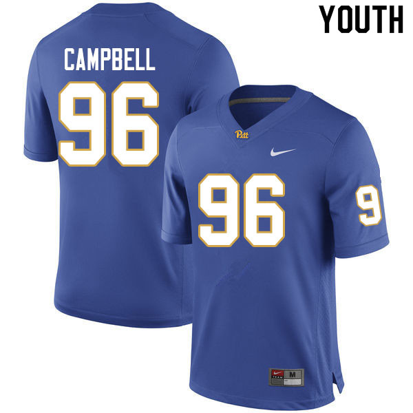 Youth #96 Jared Campbell Pitt Panthers College Football Jerseys Sale-Royal